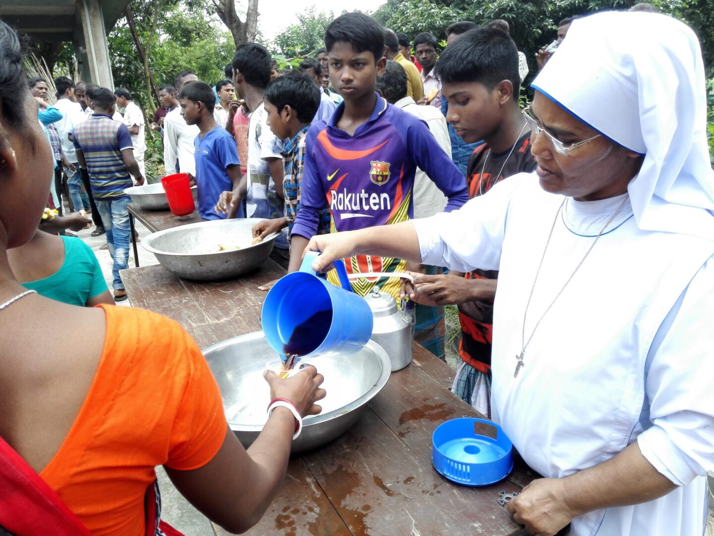 Image showing kind gesture, feeding the hungry.