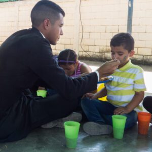 Image showing kind gesture, feeding the hungry.