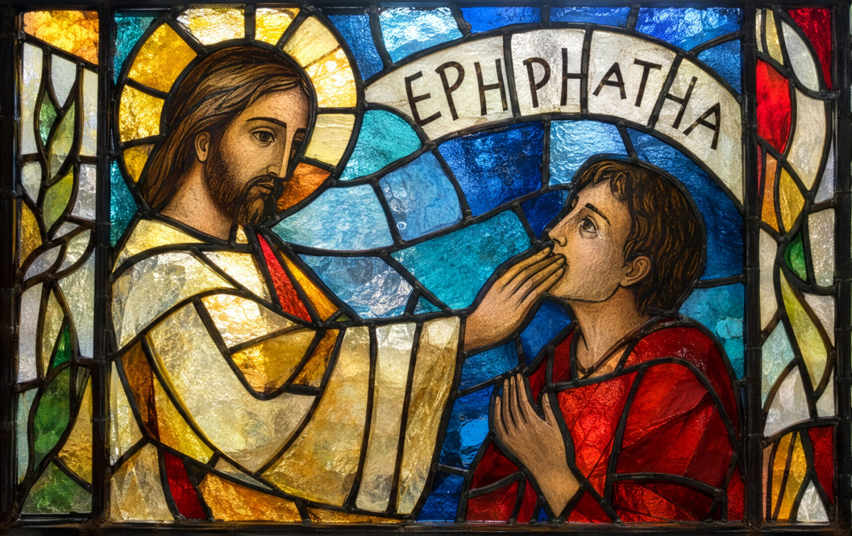 Ephphatha! Jesus healing the deaf-mute. by Bible and Art courtesy of Cathopic